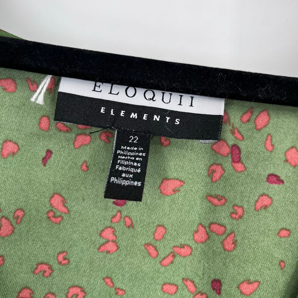 Eloquii Elements Midi Green Print Long Sleeve Pea… - image 7